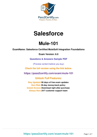Mule-101 Certification Exam Guide