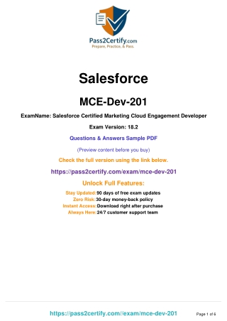 MCE-Dev-201 Certification Exam Guide