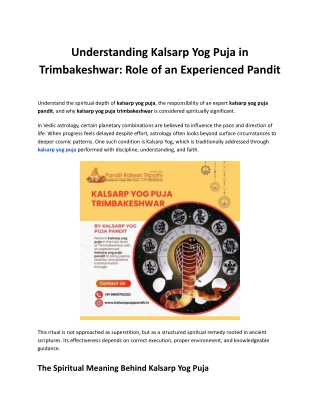 Understanding Kalsarp Yog Puja in Trimbakeshwar_ Role of an Experienced Pandit (1)