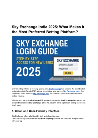 Sky Exchange India 2025_ What Makes It the Most Preferred Betting Platform
