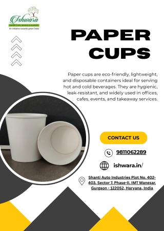 Disposable Paper Cups with Leak-Proof Design