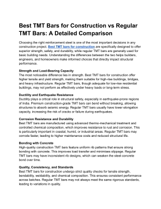 Best TMT Bars for Construction vs Regular TMT Bars_ A Detailed Comparison