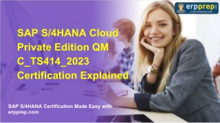 SAP S/4HANA Cloud Private Edition QM C_TS414_2023 Certification Explained