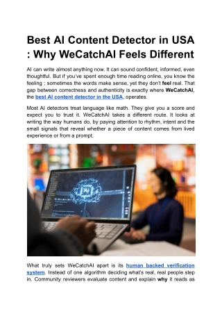 Best AI Content Detector in USA _ Why WeCatchAI Feels Different