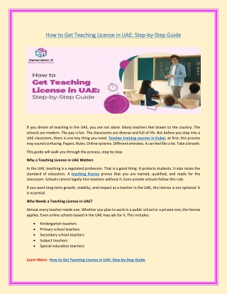 How to Get Teaching License in UAE: Step-by-Step Guide