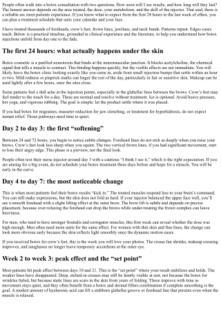 Botox Results Timeline: When You’ll See Peak Effect