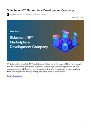 ment.tech-Sidechain NFT Marketplace Development Company