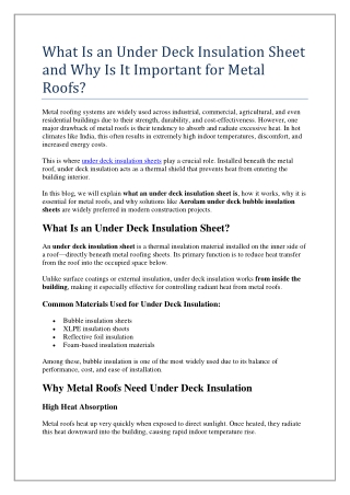 What Is an Under Deck Insulation Sheet and Why Is It Important for Metal Roofs.docx
