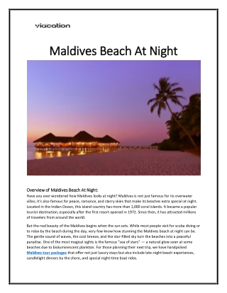 Maldives Beach At Night