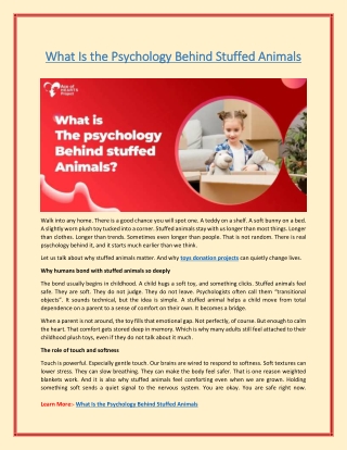 What Is the Psychology Behind Stuffed Animals