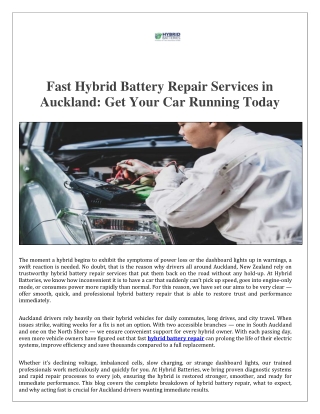 hybrid battery repair