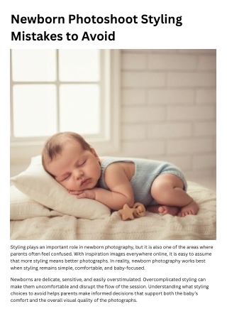 Newborn Photoshoot Styling Mistakes to Avoid