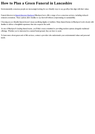 Why Advance Funeral Planning Matters