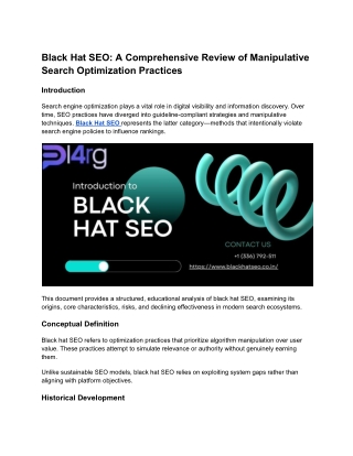 Black Hat SEO_ A Comprehensive Review of Manipulative Search Optimization Practices