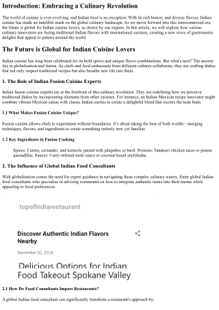 The Future is Global for Indian Cuisine Lovers, as Shown by Our Experts