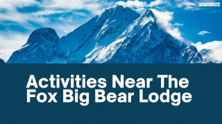 Activities Near The Fox Big Bear Lodge For Every Traveler