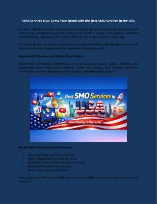 SMO Services USA Grow Your Brand with the Best SMO Services in the USA