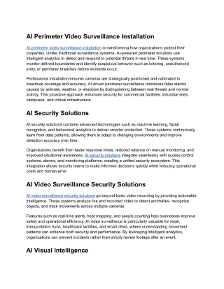 AI Perimeter Video Surveillance Installation