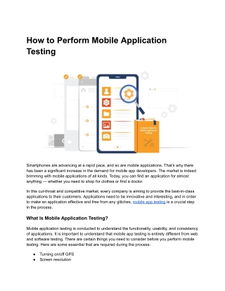 How to Perform Mobile Application Testing