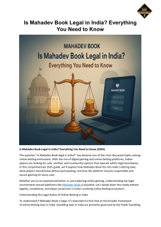 Is Mahadev Book Legal in India? Everything You Need to Know