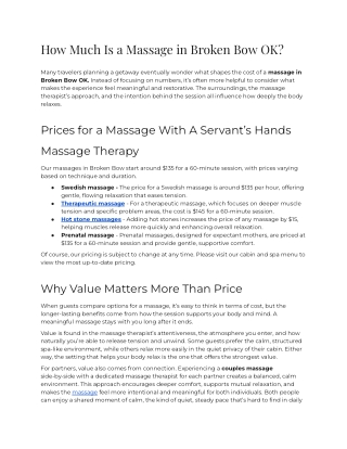 _How much is a massage in Broken Bow OK