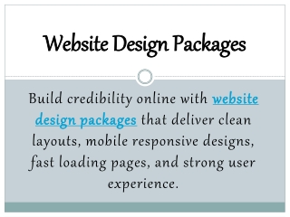 Design & Development Packages