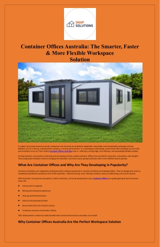 Container Offices Australia The Smarter Faster & More Flexible Workspace Solution
