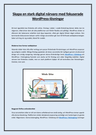 Skapa en stark digital närvaro med fokuserade WordPress-lösningar