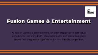 Live Game Shows for Events
