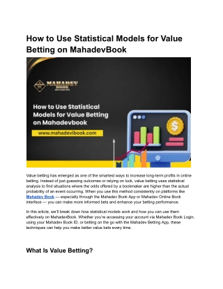 How to Use Statistical Models for Value Betting on MahadevBook