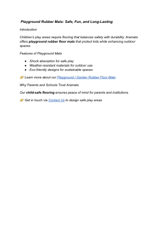 Playground Rubber Mats Safe, Fun, and Long-Lasting