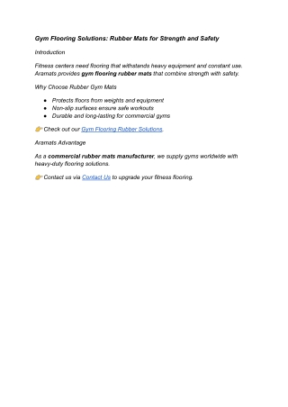 Gym Flooring Solutions Rubber Mats for Strength and Safety