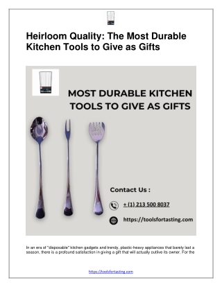 Heirloom Quality: The Most Durable Kitchen Tools to Give as Gifts