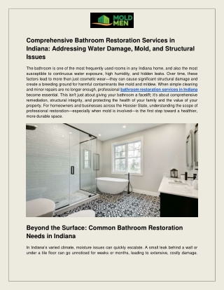 moldmenindiana - Comprehensive Bathroom Restoration Services in Indiana_ Addressing Water Damage, Mold, and Structural I