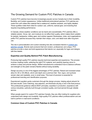 Custom Embroidered Patches and Their Importance in Canada