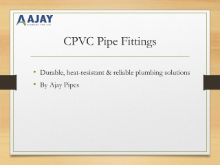 CPVC Pipe Fittings