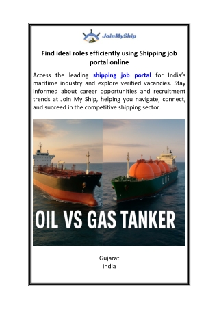 Find ideal roles efficiently using Shipping job portal online