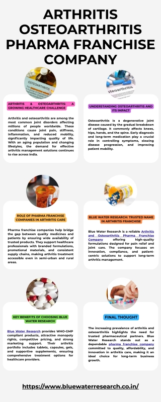 Arthritis Osteoarthritis Pharma Franchise Company