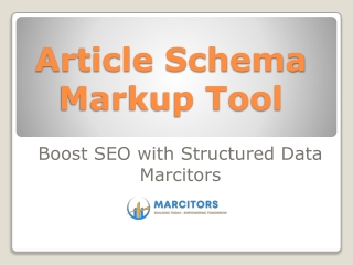 Free Article Schema Markup Tool for SEO | Marcitors