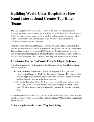 Building World-Class Hospitality _ How Rumi International Creates Top Hotel Teams