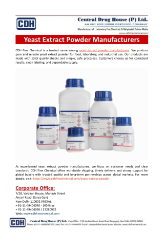 Yeast Extract Powder Manufacturers