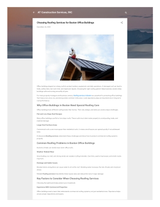 Choosing Roofing Services for Boston Office Buildings