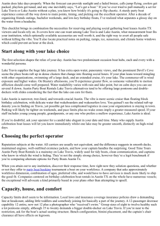 The Ultimate Checklist for Party Boats Austin TX