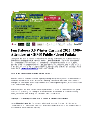 Fun Palooza 3.0 Winter Carnival 2025