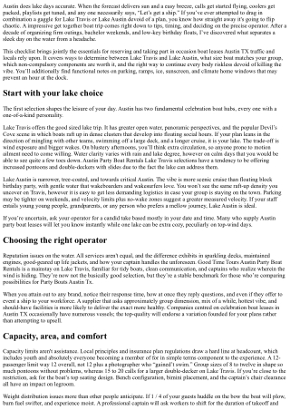 The Ultimate Checklist for Party Boats Austin TX