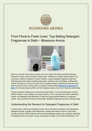 From Floral to Fresh Linen: Top-Selling Detergent Fragrances in Delhi – Blossoms