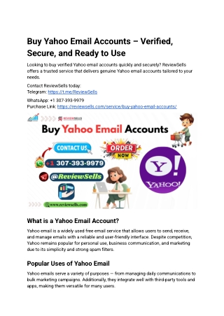 Buy Yahoo Email Accounts – Verified & Secure Service 2025