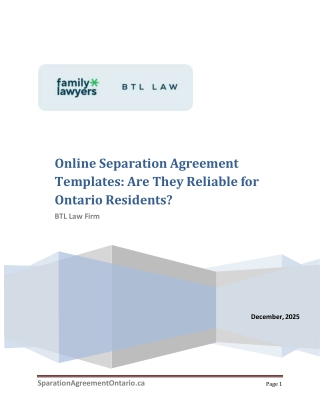 Online Separation Agreement Templates: Are They Reliable for Ontario Residents?