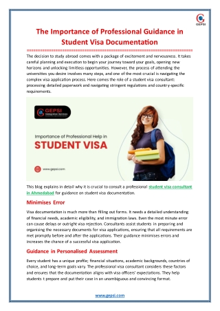 The Importance of Professional Guidance in Student Visa Documentation