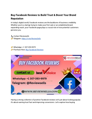 Buy Facebook Reviews to Build Trust & Boost Your Brand Reputation
